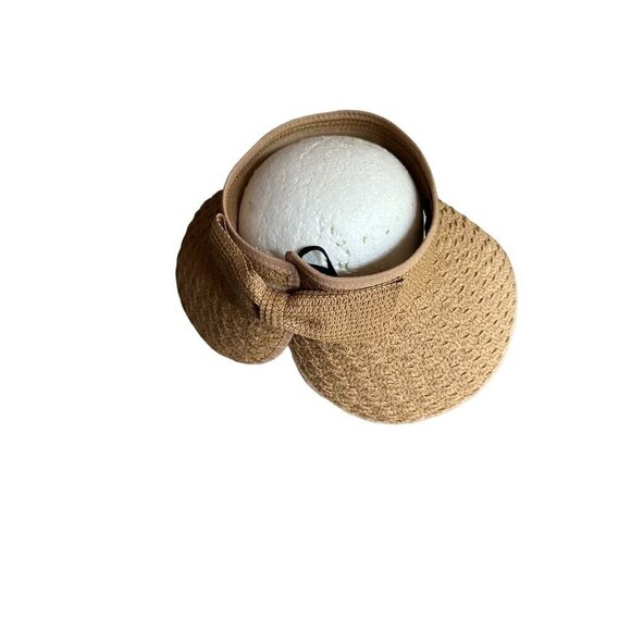 Magid Hats Women's Woven Straw Sun Visor With Bow - Adjustable Fit - Picture 2 of 5